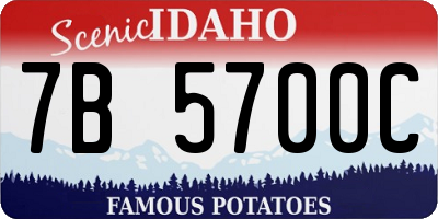ID license plate 7B5700C