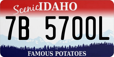 ID license plate 7B5700L