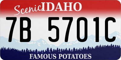 ID license plate 7B5701C