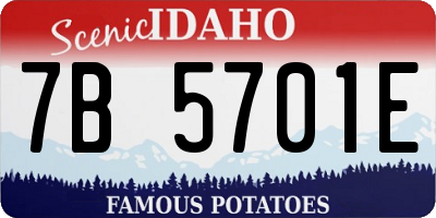 ID license plate 7B5701E