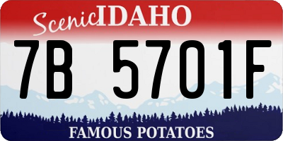 ID license plate 7B5701F