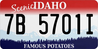 ID license plate 7B5701I
