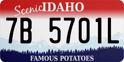 ID license plate 7B5701L