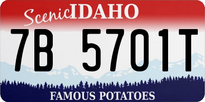 ID license plate 7B5701T
