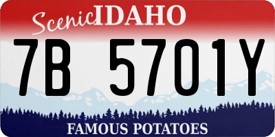 ID license plate 7B5701Y
