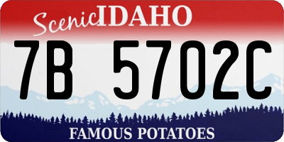 ID license plate 7B5702C