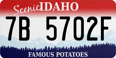 ID license plate 7B5702F