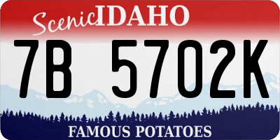 ID license plate 7B5702K