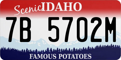 ID license plate 7B5702M