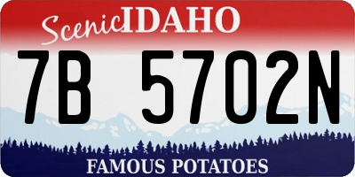 ID license plate 7B5702N