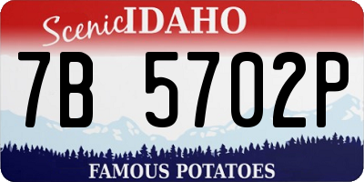 ID license plate 7B5702P
