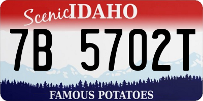 ID license plate 7B5702T