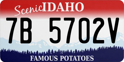ID license plate 7B5702V