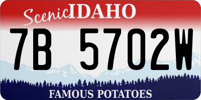 ID license plate 7B5702W