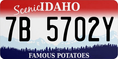 ID license plate 7B5702Y