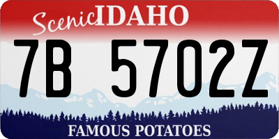 ID license plate 7B5702Z