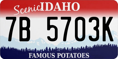 ID license plate 7B5703K