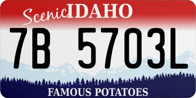 ID license plate 7B5703L