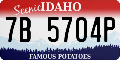 ID license plate 7B5704P