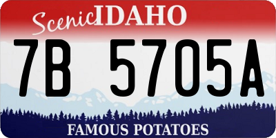 ID license plate 7B5705A
