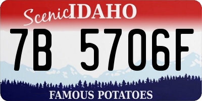 ID license plate 7B5706F