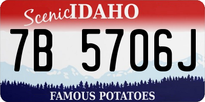 ID license plate 7B5706J