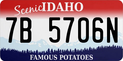 ID license plate 7B5706N