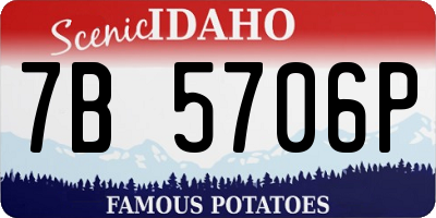 ID license plate 7B5706P