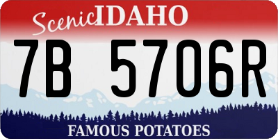 ID license plate 7B5706R