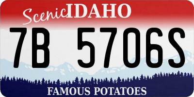 ID license plate 7B5706S