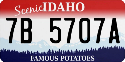 ID license plate 7B5707A