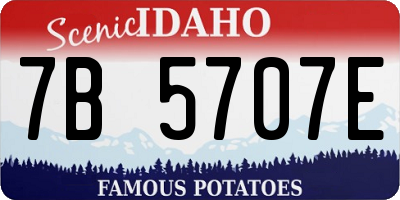 ID license plate 7B5707E