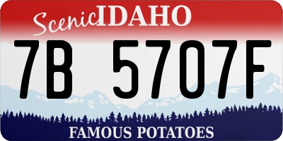 ID license plate 7B5707F