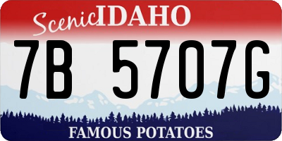 ID license plate 7B5707G