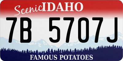 ID license plate 7B5707J