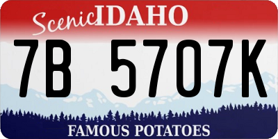 ID license plate 7B5707K