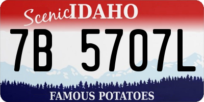 ID license plate 7B5707L