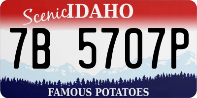 ID license plate 7B5707P