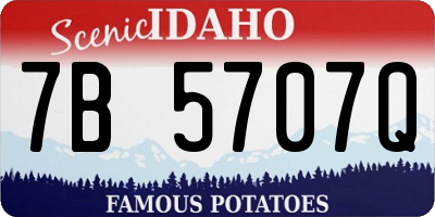 ID license plate 7B5707Q