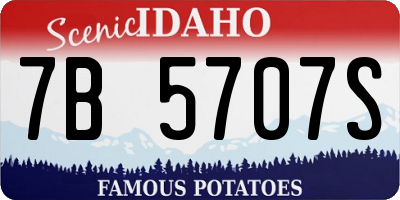 ID license plate 7B5707S