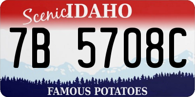 ID license plate 7B5708C