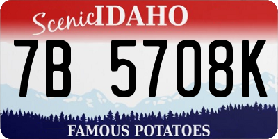 ID license plate 7B5708K