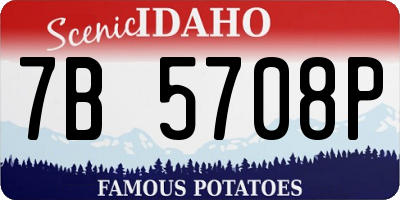 ID license plate 7B5708P