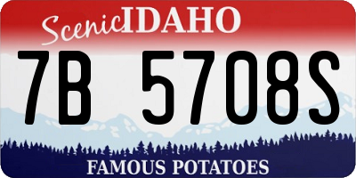 ID license plate 7B5708S