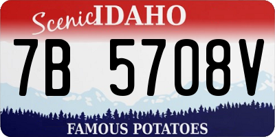 ID license plate 7B5708V