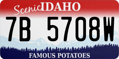 ID license plate 7B5708W
