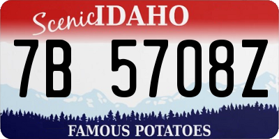 ID license plate 7B5708Z
