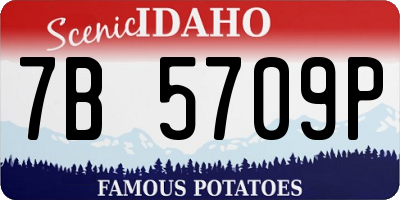 ID license plate 7B5709P