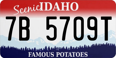 ID license plate 7B5709T