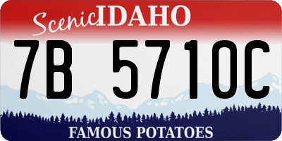 ID license plate 7B5710C